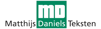 Logo Mathijs Daniels Teksten, met link naar website